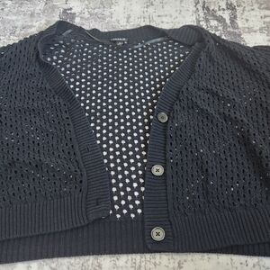 Torrid Black Open-Knit Cardigan